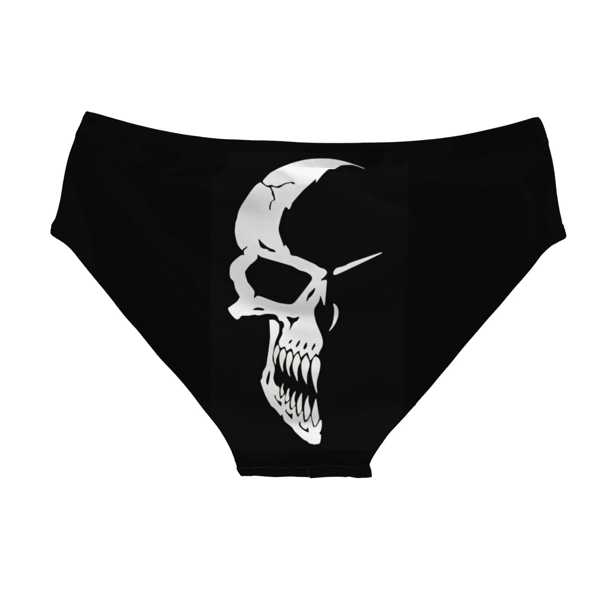 Cracked Fang Skull Swim Trunks Stretchy Soft Skin-friendly Men's Triangle Swim Trunks Beach Carnival Swimming Bathing Swimsuit