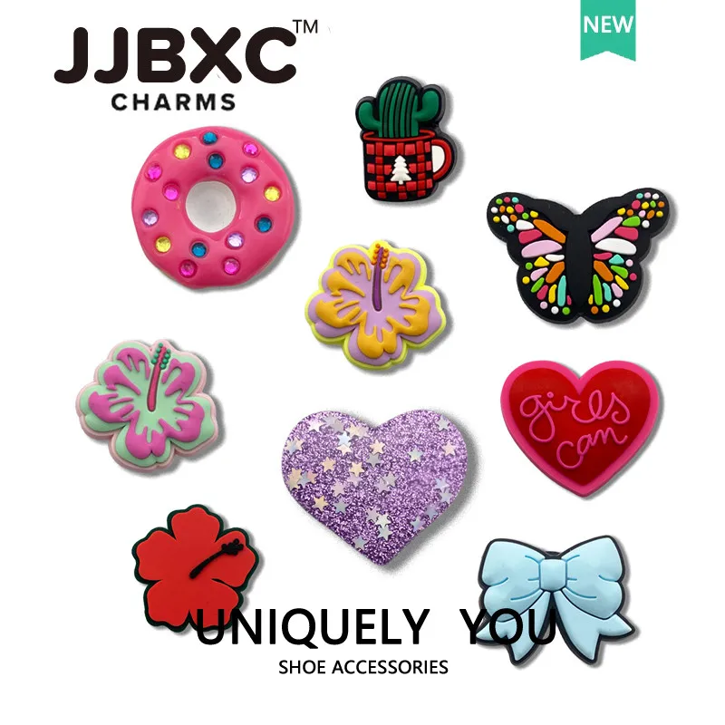JJBXC CHARM  Shoe Accessories Flower Butterfly Donut DIY Fashion Shoes Decorations Suitable for cross Shoes