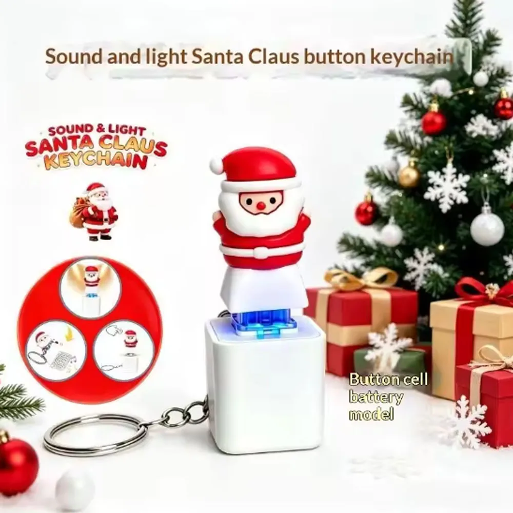 @New Christmas Themed Keyboard Keychain Stress Relief Toys Keychain Fidget Keyboard Clicker Button Key Chain Bag Charm Pendant