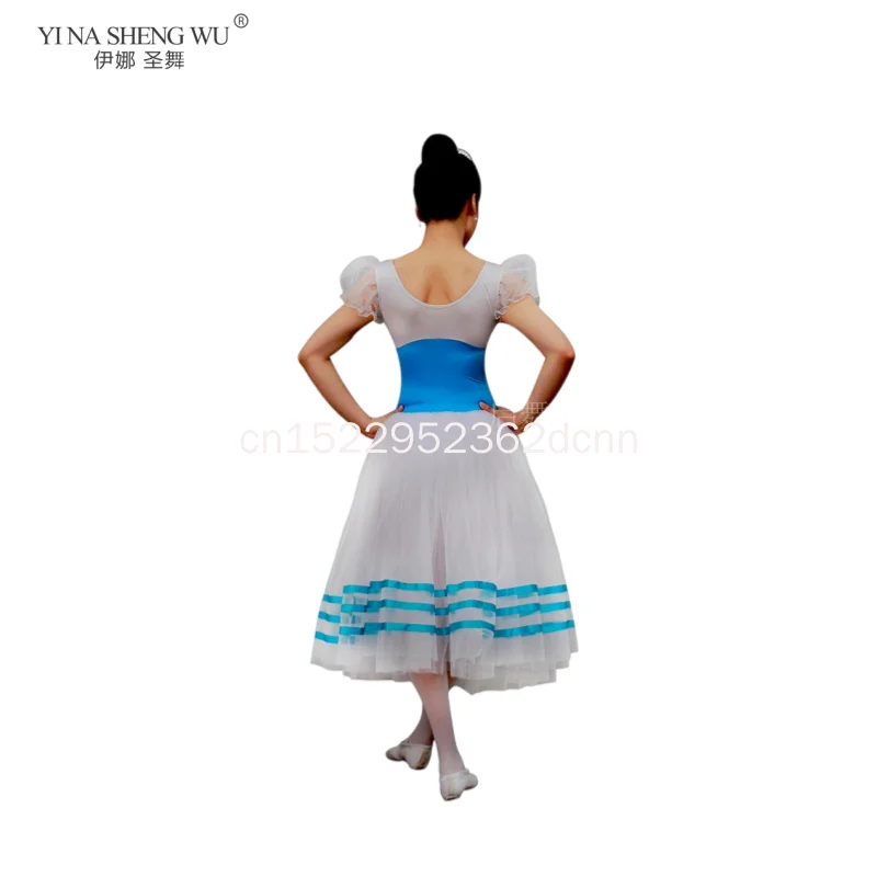 Red Giselle Ballerina Dance Tutu Dress Long Stage Performance Costume for Girls Women Elegant Ballet Dancing Gown