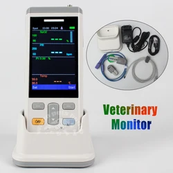 3.5 Inch TFT Handheld Veterinary Oximeter Monitor Dog Cat Monitor Machine with SPO2 TEMP Function Veterinary Equipment