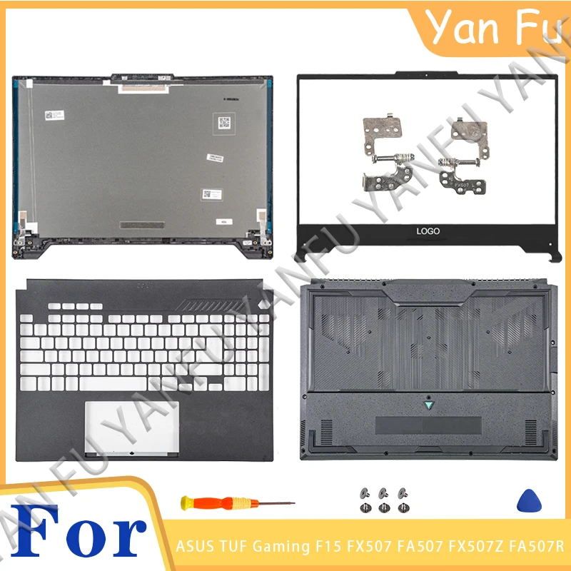 

New For ASUS TUF Gaming F15 FX507 FA507 FA507Z Laptop LCD Back Cover Top Front Bezel Palmrest Hinges Lower Bottom Case 15.6inch