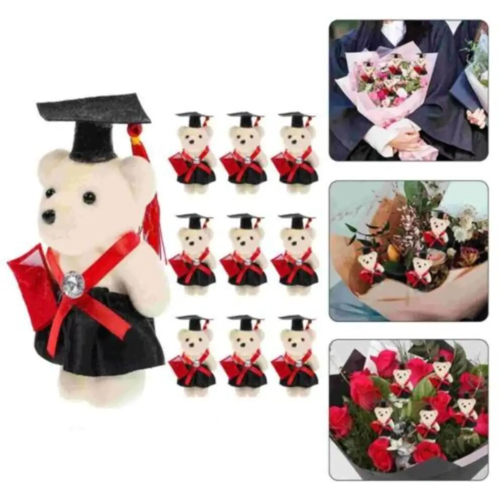 

5Pcs Cute 12cm Graduation Season Doctor Bear Dr. Bear Soft Doctor Bear Plush Toy Cartoon Stuffed Plush Toy Student