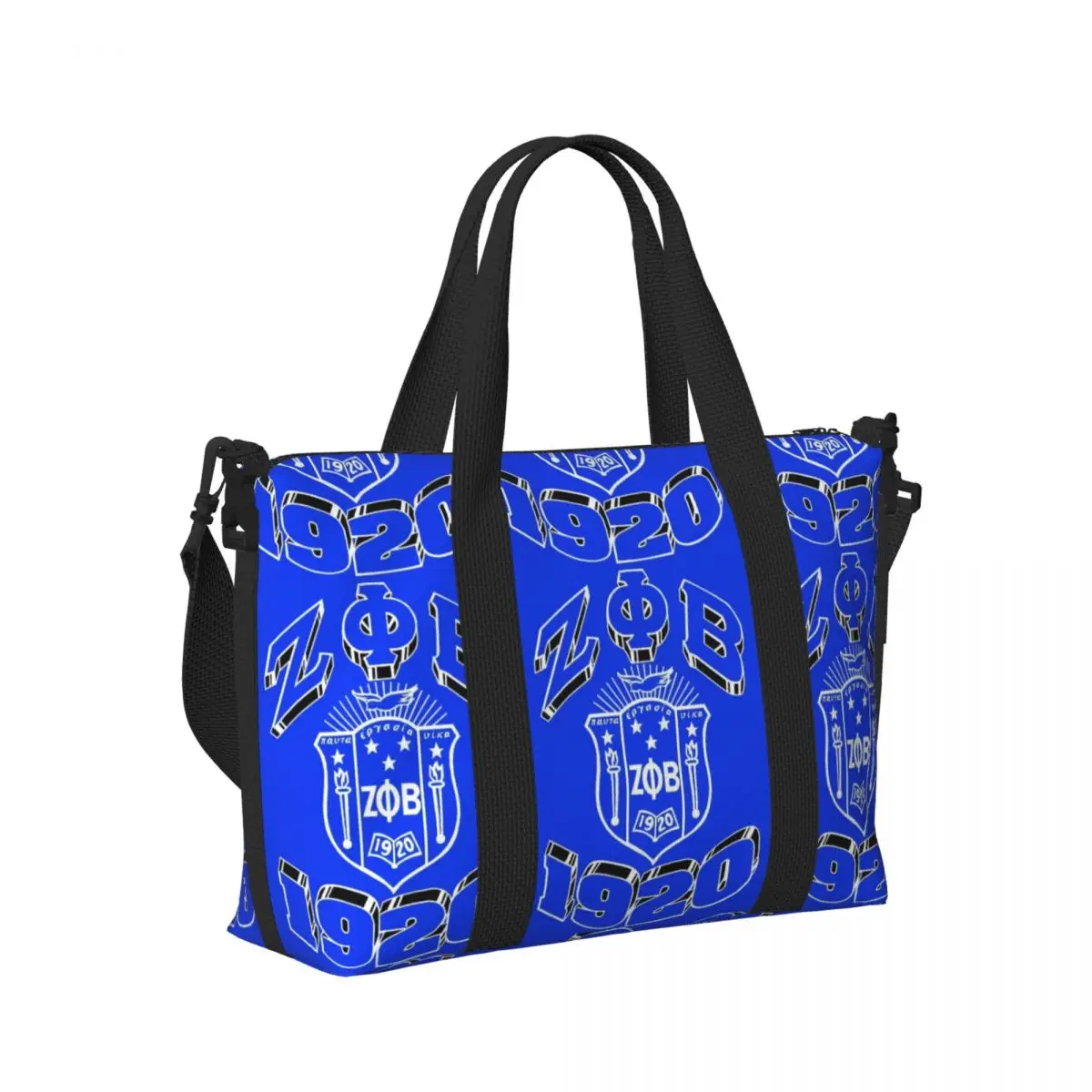 Custom Large Zeta Phi Beta Sorority Tote Bag Women Greek Letter 1920 Shoulder Shopper Beach Gym Travel Bag