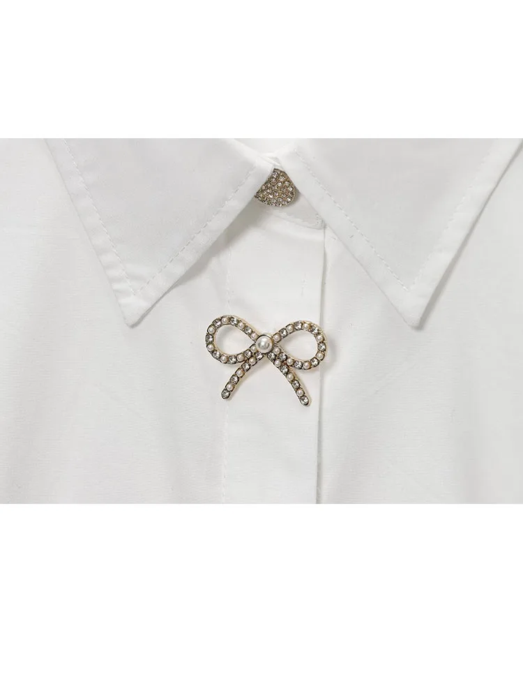 

HH женская модная универсальная ювелирная рубашка с пуговицами, украшенная поплином, однотонная рубашка с лацканами, женская элегантная уличная повседневная рубашка с длинным рукавом