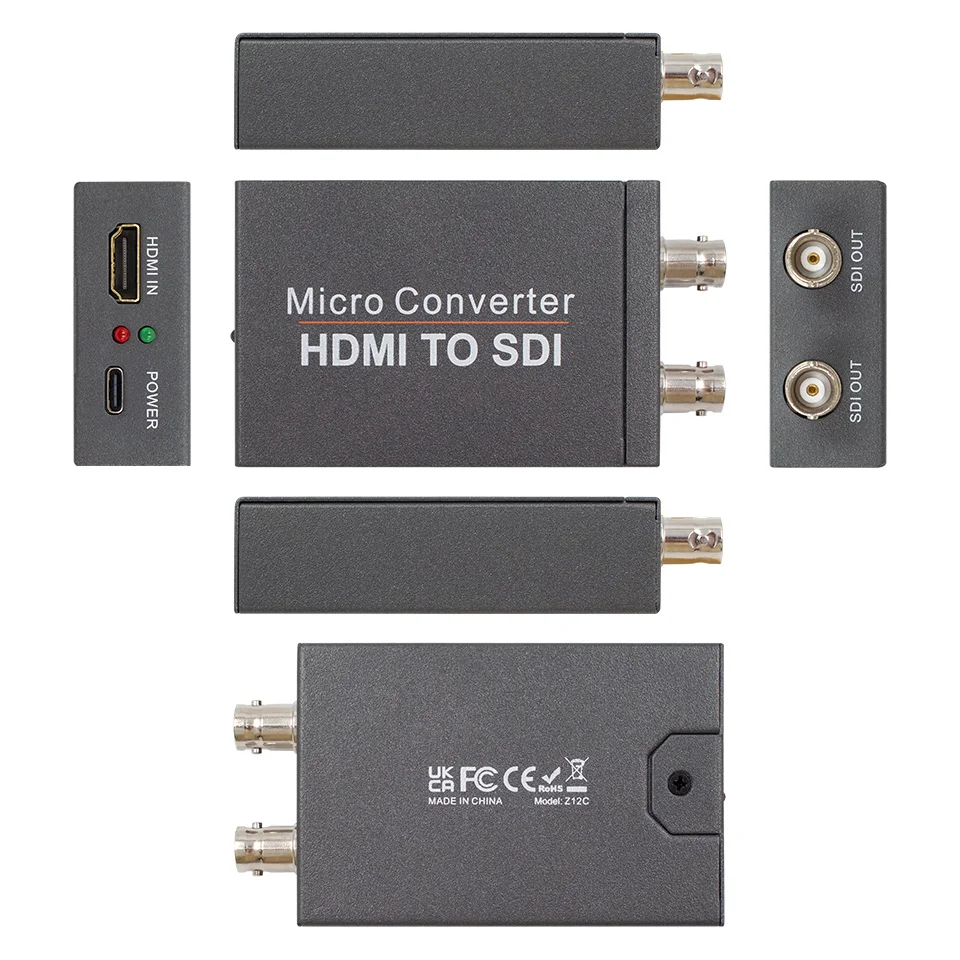 Convertidor HDMI a SDI, con Dos Salidas SDI, Integrador de Audio, Compatible con HDMI 1.3, Detección Automática de Formato 3G/HD-SDI, Extensor