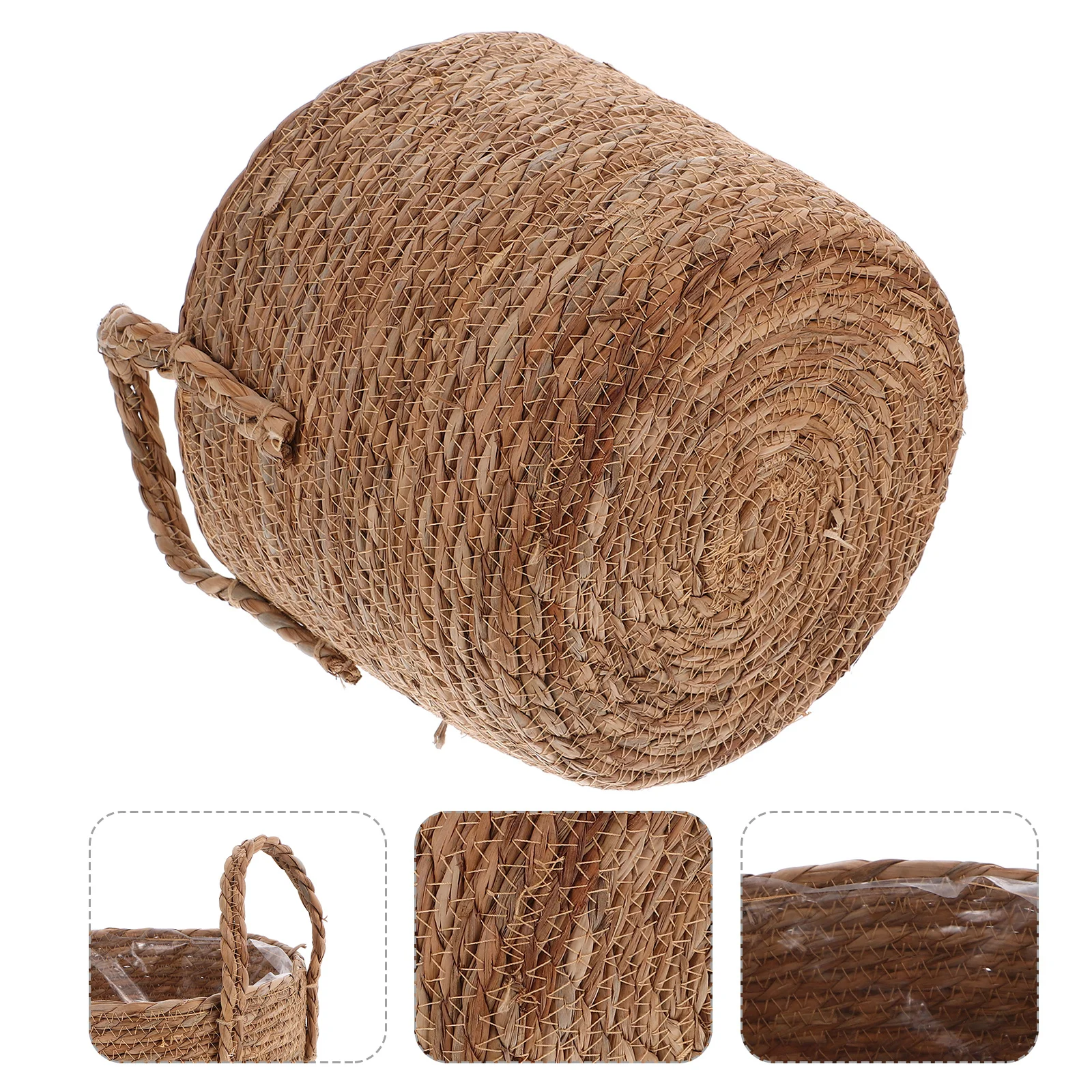 

Creative Nordic Straw Flowerpot Retro Planter for Indoor Plants Storage Basket Multifunctional Home Decoration Green Flower Vase