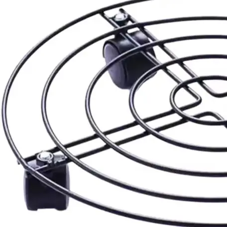 Solid Iron Circular Mobile Flower Stand Flower Pot Base Flower Holder Flower Pot Tray With Brake Casters For Flower Pots