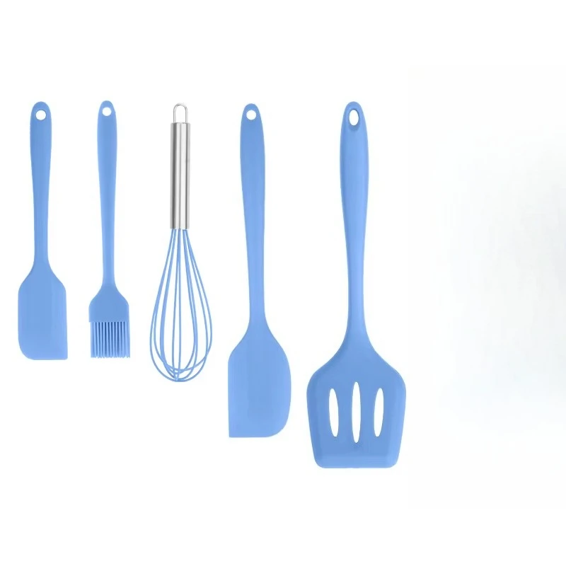 

Silicone Cookware Set 5 Spatula Egg Beater Brush Kitchen Cookware Cake Baking Set