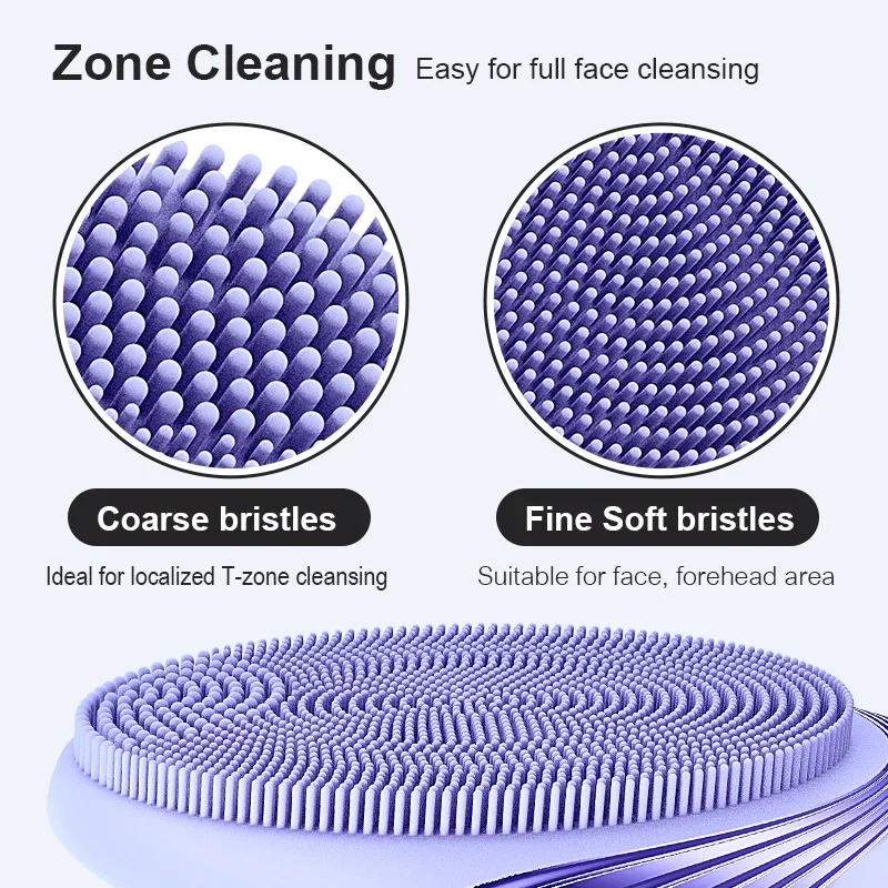 Electric soft silicone cleansing brush, sonic vibration for deep cleaning, gentle exfoliation, and massage Facial scrubber