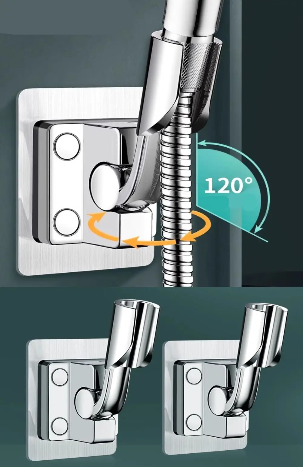 

New 1pc Bathroom Shower Head Bracket, Punch-free Rain Spray Head Fixer, Universal Adjustable Wall Hanging Shower Base