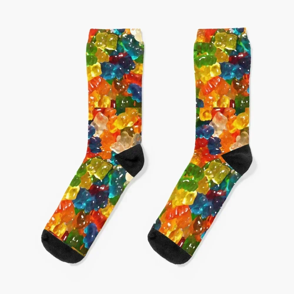 

Gummy Bears by Squibble Design Socks fashionable retro with print professional running Socks For Women Men's