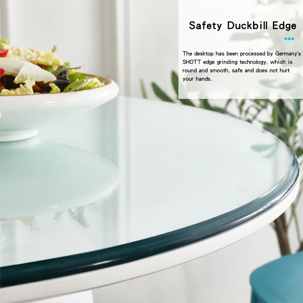 Tampo de mesa de jantar redondo de vidro temperado, 36 de diâmetro, 1/4 de espessura, bordas polidas, ideal para restaurantes e jantar em casa