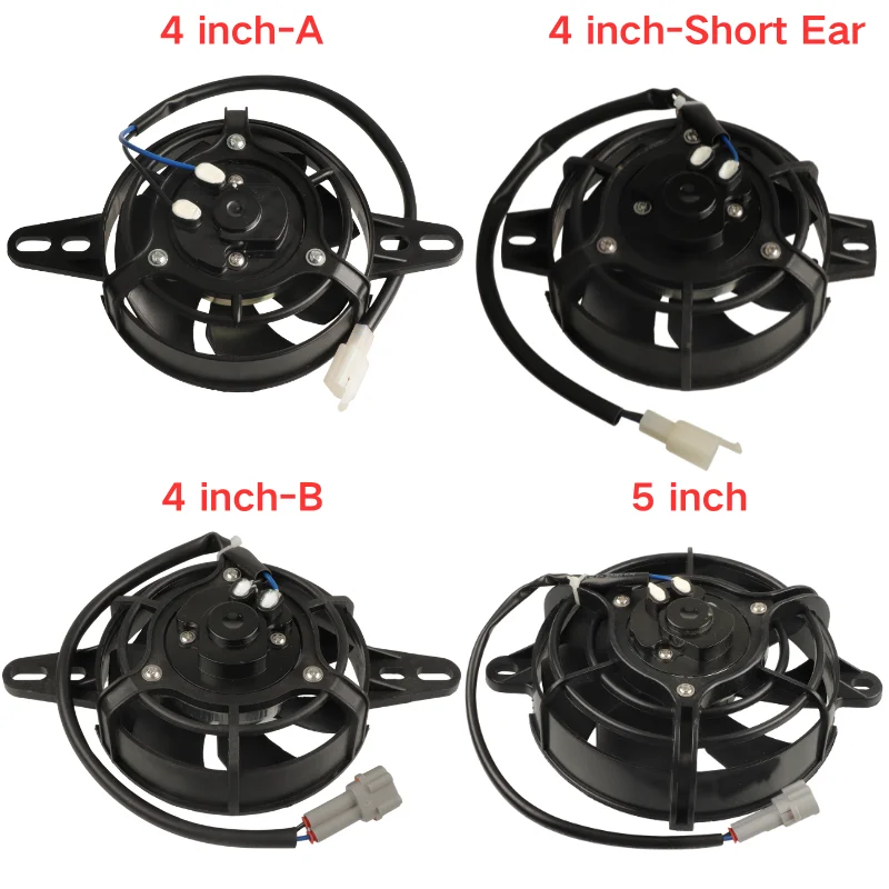 Ventilador de refrigeración de radiador de 4 y 5 pulgadas para motocicleta, enfriador de aceite, enfriador de agua, ventilador eléctrico para ATV, Dirt Bike, Go Kart, accesorios para Quad