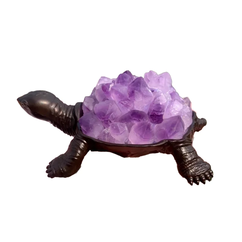 Crystal Stone Tooth Turtle Cute Animal Figurines Healing Statue For Home Decoration Child Collection Gifts