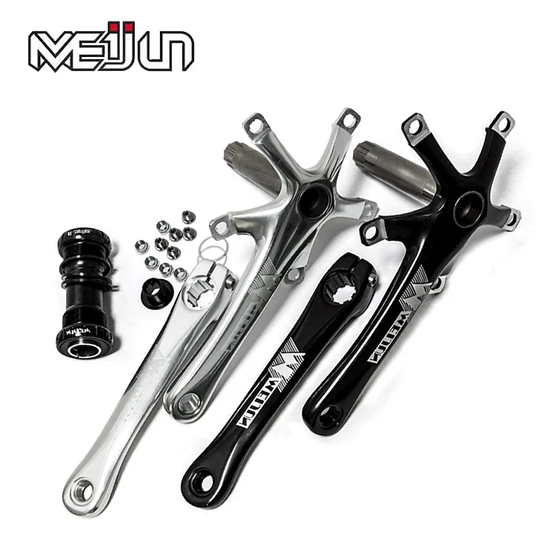 

MEIJUN Folding Bicycle Crank Aluminum Alloy 170mm Hollow Integrally MTB Mountain Bike BCD 130 Crankset Tooth Plate Parts