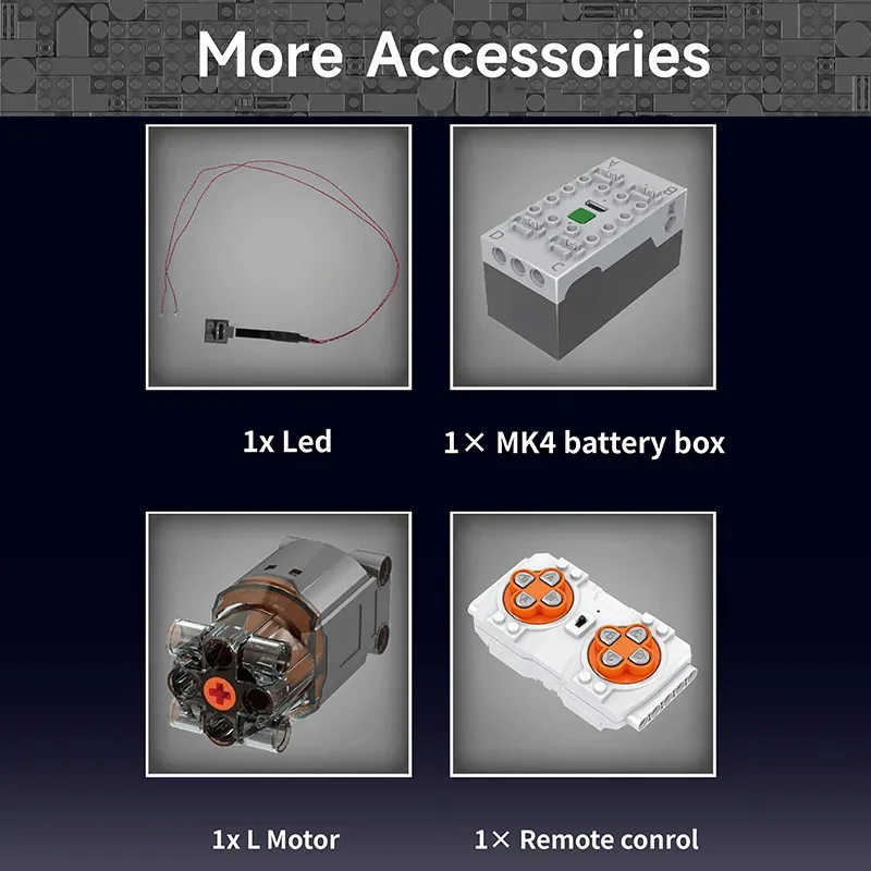 Mould King Shay-Type Steam Locomotive Building Set with LED Remote/App Control Model Train Block Kit with Tracks Toy for Kids