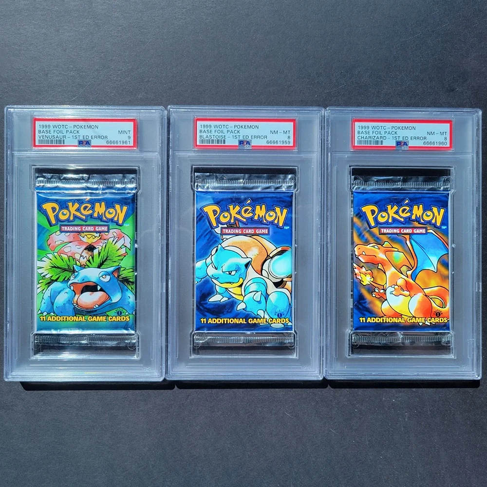 PKM 1999 Base Set 1st Edition Proxy Vintage Booster Packs PTCG Game Cards Charizard Art Blastoise Venusaur English-Unopened
