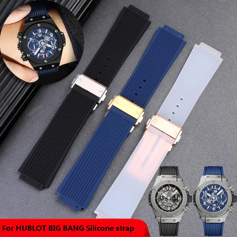 Watchband for HUBLOT BIG BANG High Quality Silicone 26*19mm Waterproof Men's Watch Strap Chain Watch Rubber Bracelet Wristband