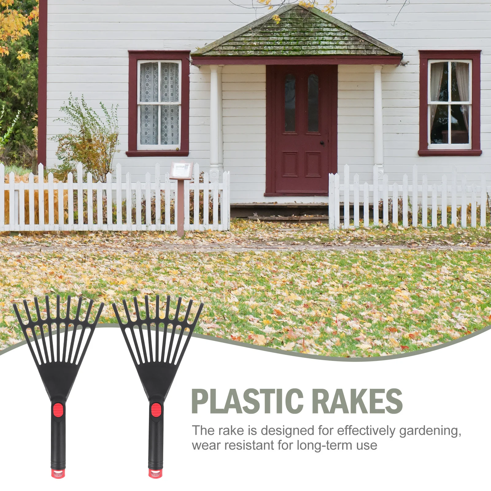 

2Pcs Plastic Garden Rakes Sturdy Tines for Soil Aeration and Debris Removal Wear Resistant Yard Maintenance Tool