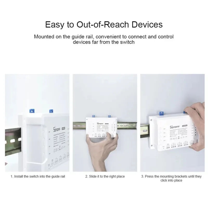 

SONOFF 4CHPROR3 4-канальный 433Mhz RF умный переключатель с блокировкой, самоблокирующимся режимом, дистанционным управлением через приложение eWeLink, Alexa, IFTTT