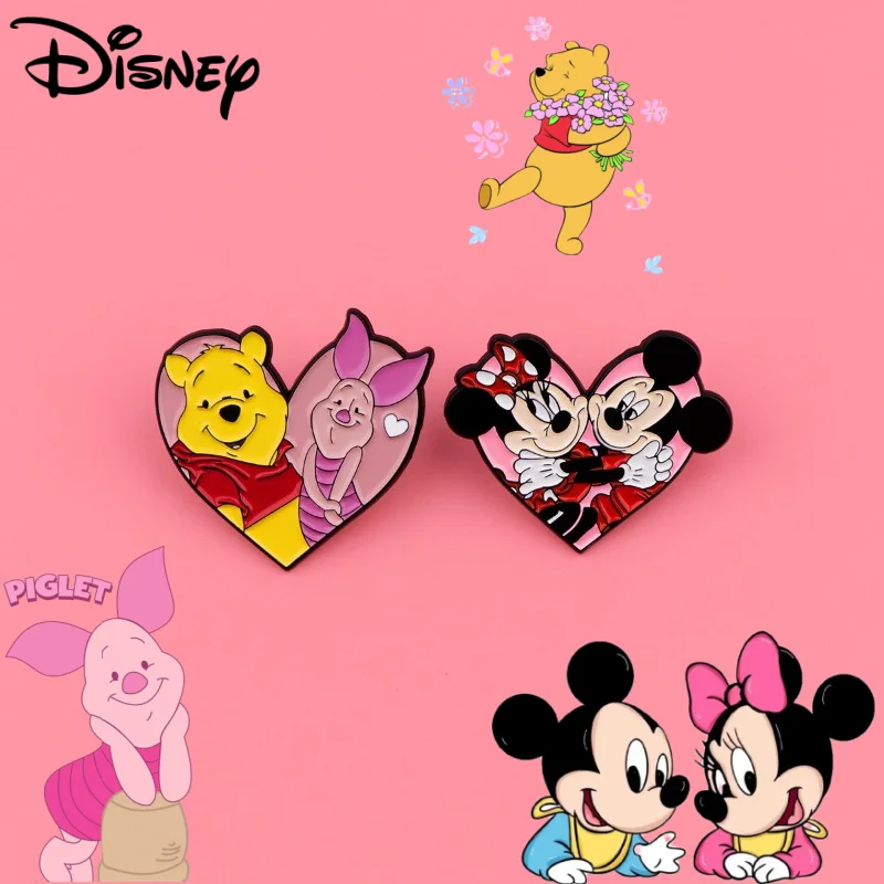 

Милый Дисней Винни Пух, поросенок Микки и Минни, милый креативный мультяшный узор, одежда, булавка для рюкзака, аксессуары, брошь из сплава