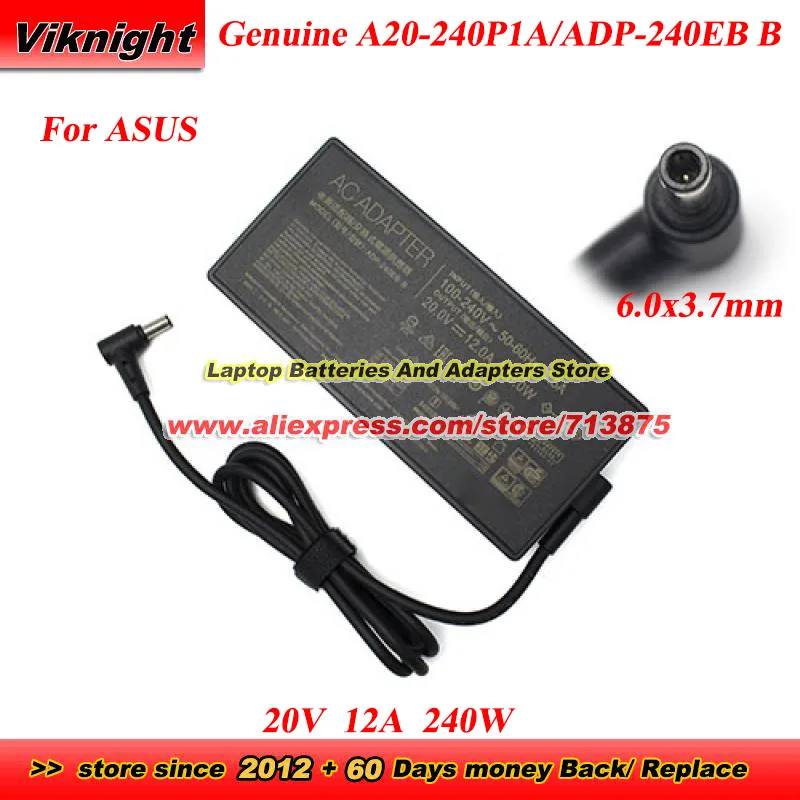 Genuine  ADP-240EB B AC Adapter A20-240P1A 20V 12A 240W for ASUS ROG 15 GX550LXS RTX2080 UX582LR G533QS GX701LXS G713QR G513QM