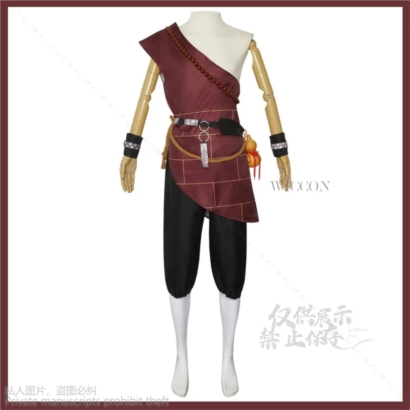 2024 New Game Black Myth: Wukong Black Wind King Cosplay Costume Coffee Color Tops Uniform Full Set Man Carnival Halloween Suit