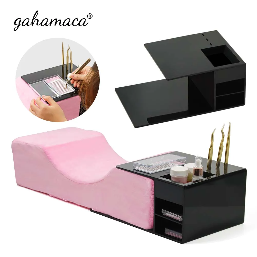 GAHAMACA Acrylic Grafted Eyelash Pillow All in One Worktable Beauty Salon Specialized Eyelash U-shaped Neck Care