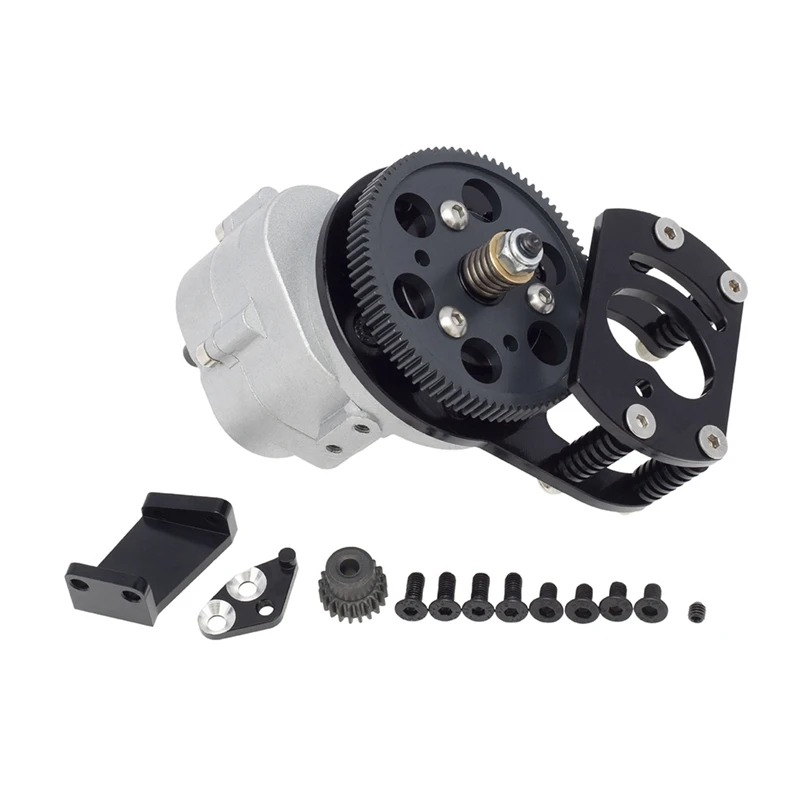 

FBIL-Metal Single Speed Transmission With Motor Gear Mount For 1/10 RC Track Car RC4WD D90 II D110 Gelande 2