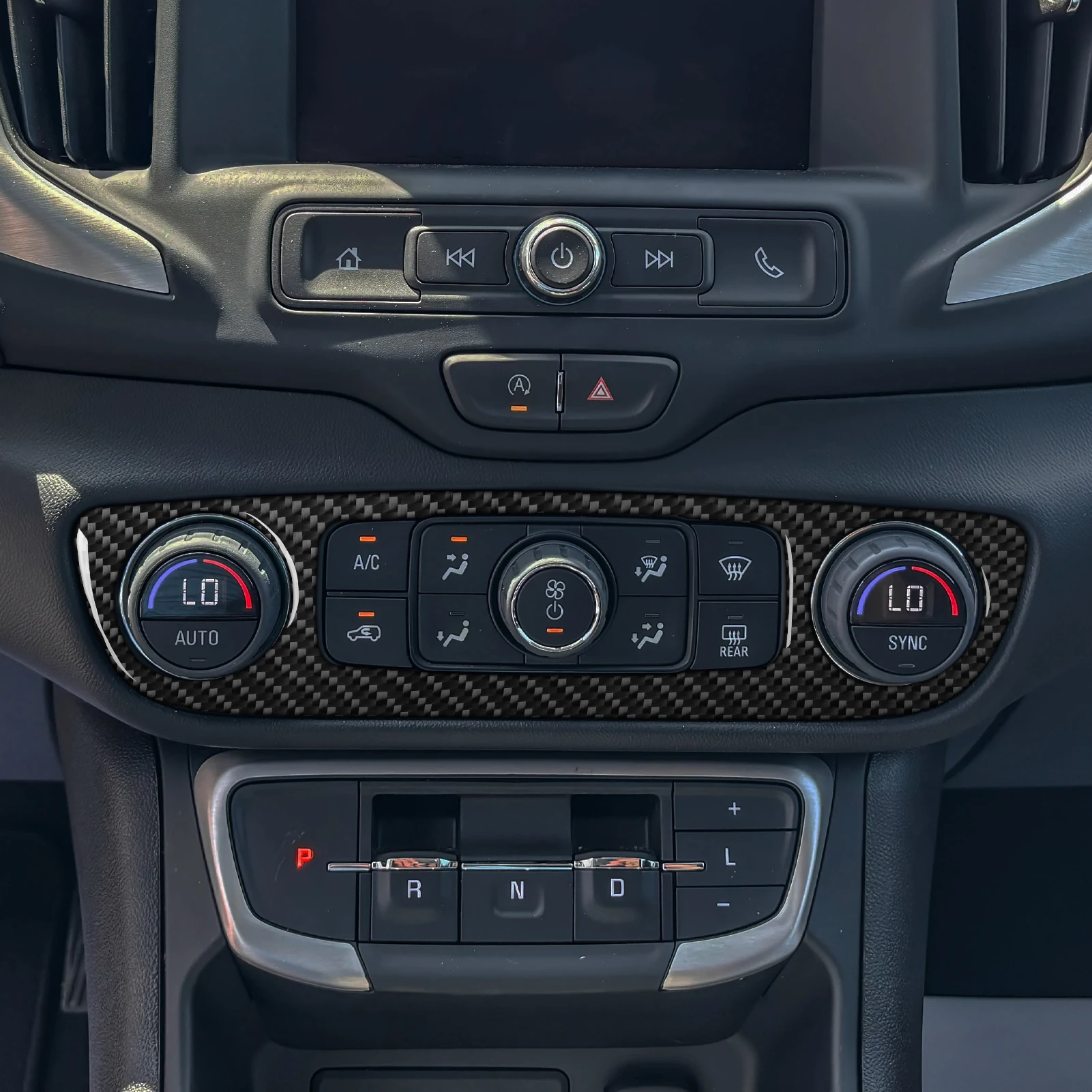 

For GMC Terrain 2018-2023 Carbon Fiber Automotive Interior Accessories Central Control Air Conditioning Panel Decorative Sticker