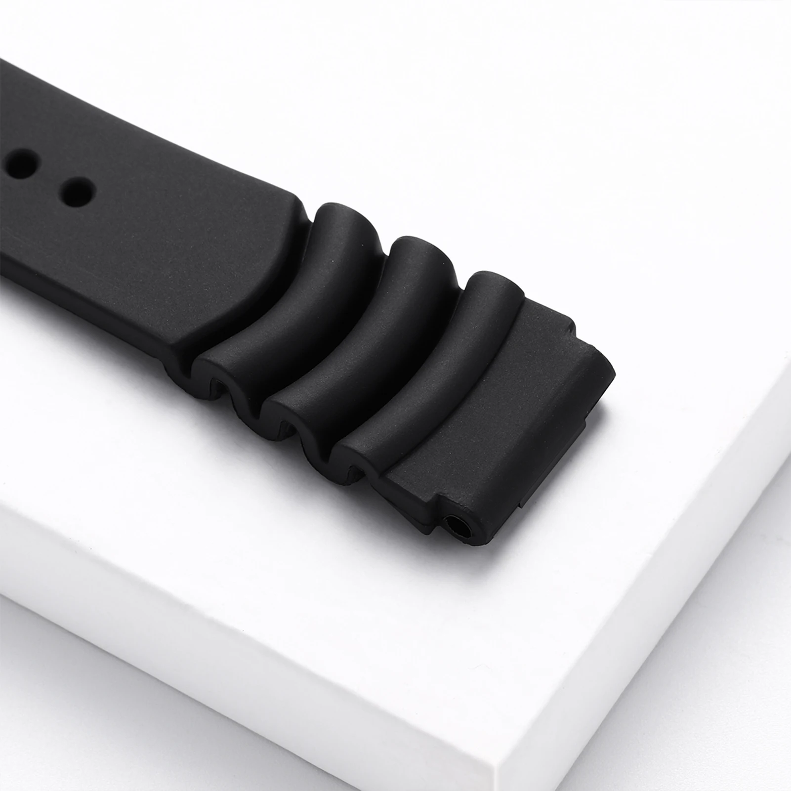 Addiesdive حزام ساعة اليد 20 مللي متر 22 مللي متر الفولاذ المقاوم للصدأ مشبك حزام مطاط قسط لينة المطاط أساور حزام الساعات الغوص الساعات