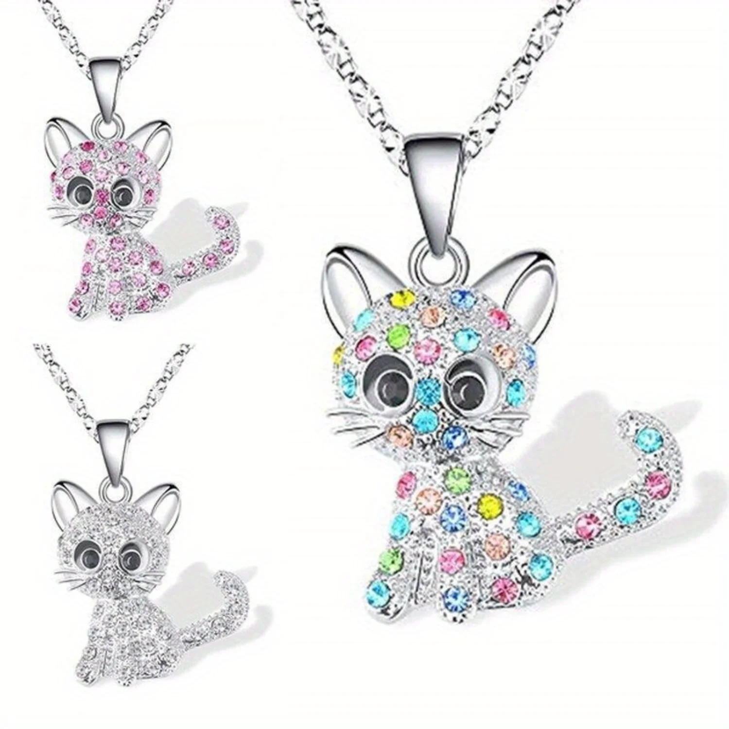 1/3PCS Trendy Creative Cute Cartoon Cat Pendant Necklace Decorative Accessories Holiday Party Gift For Boys And Girls