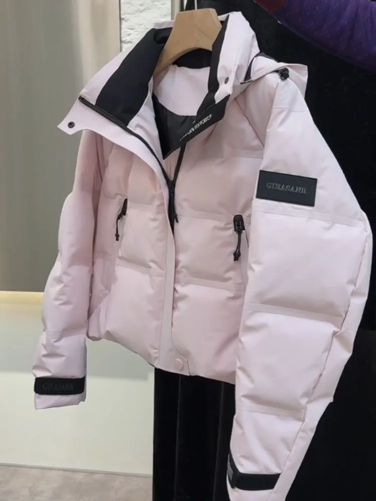 Único ort rosa parka feminino para baixo jaet coreano sle casaco de inverno de alta qualidade commute sle 90% branco du para baixo enchimento