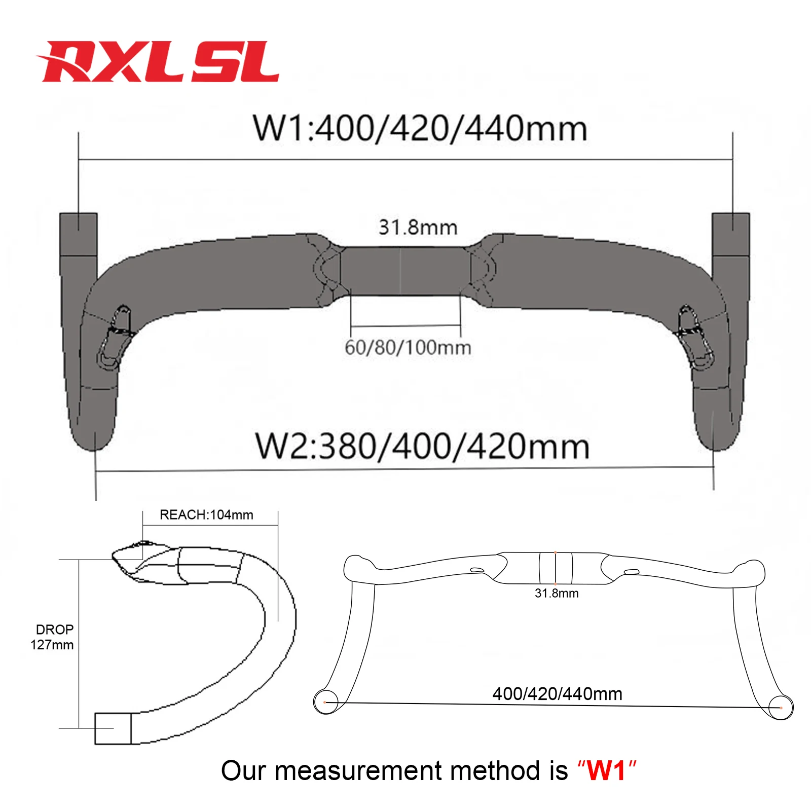 

Road bike handle 31.8mm RXL SL carbon fiber drop handle 400/420/440 Road bike interior aerodynamic handle accessories