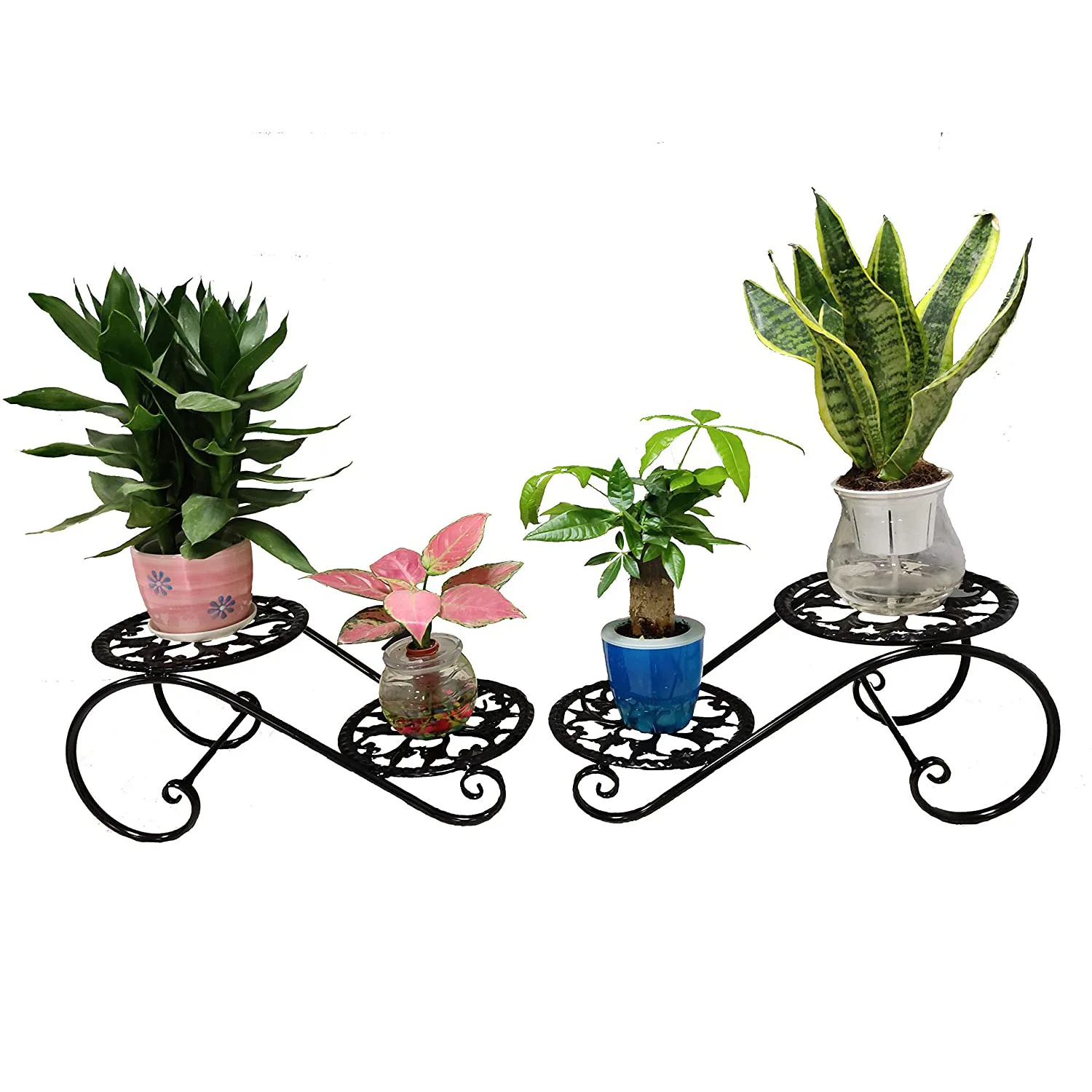 European wrought iron flower rack desktop small potted shelf bedroom study meaty flower shelf