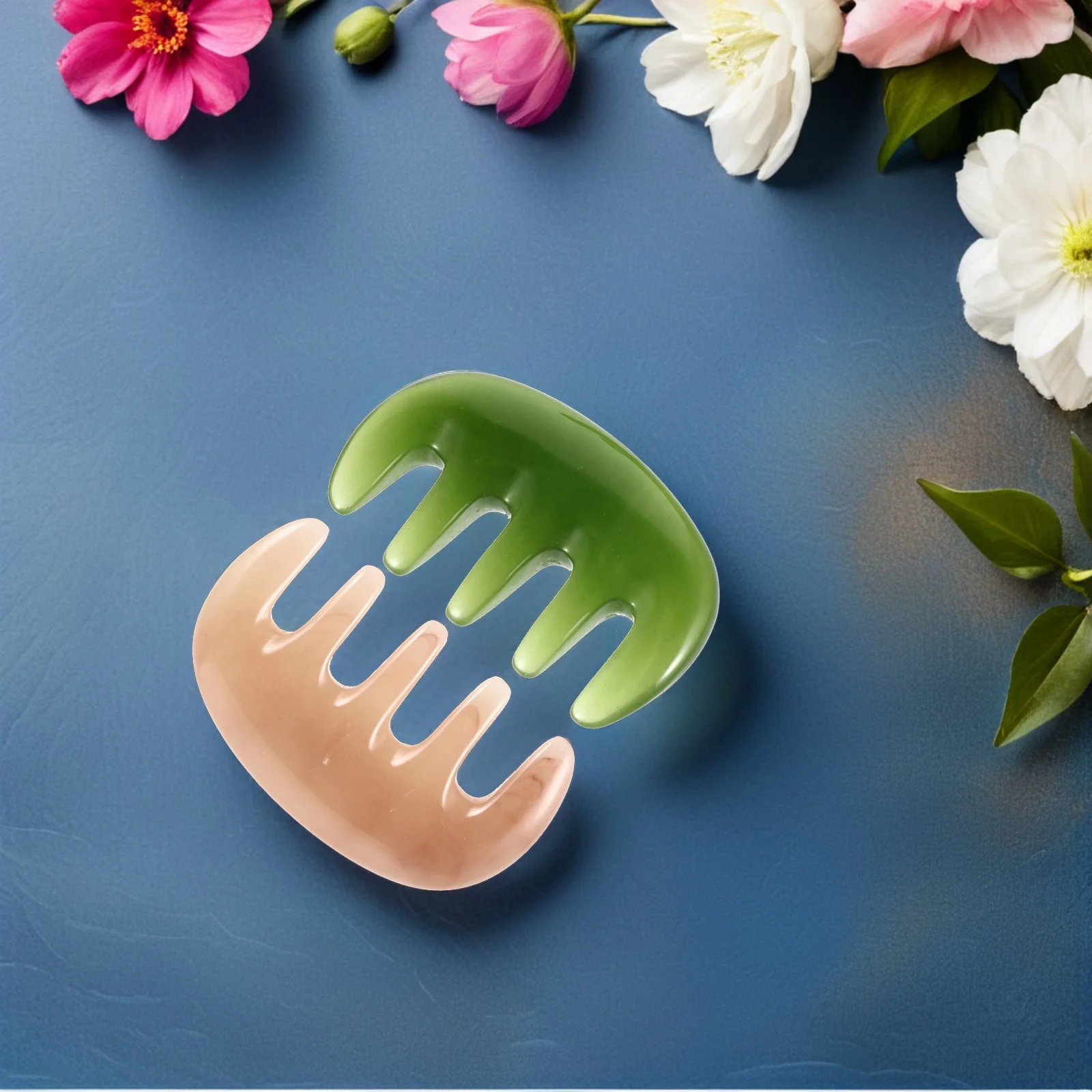 

2 шт., массажный скребок, расческа из смолы, воск, мягкая текстура, закругленный, гладкий, толстый дизайн, удобный антистатический массажер для кожи головы для