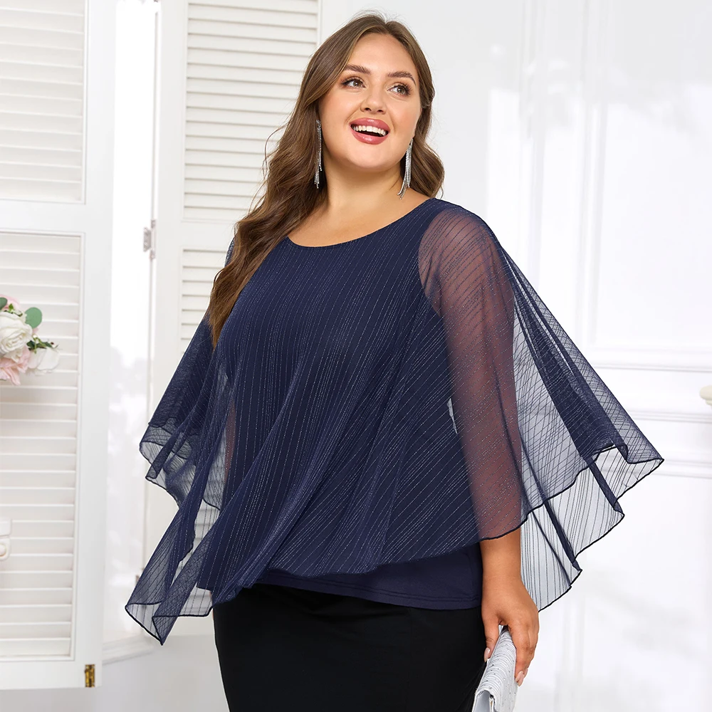 Damskie koszulki Plus Size O-Neck Solid Loose Tops Summer Chiffon Shirts Tee Shirt Duży rozmiar Pullover Top 4XL 5XL 6XL