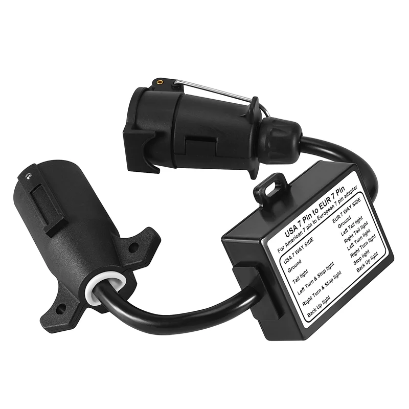 

Стабильный преобразователь света для прицепа в США в ЕС, 7-контактная розетка с лезвием США на 7-контактную круглую вилку европейского стандарта