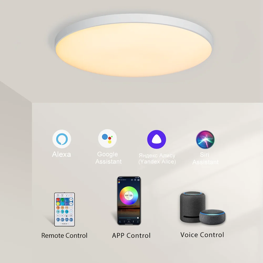 Smart Ceiling lamp RGBCW Ceiling Light Wifi APP Voice Control With Alexa Yandex 30W LED Lights For Livingroom decoration Bedroom