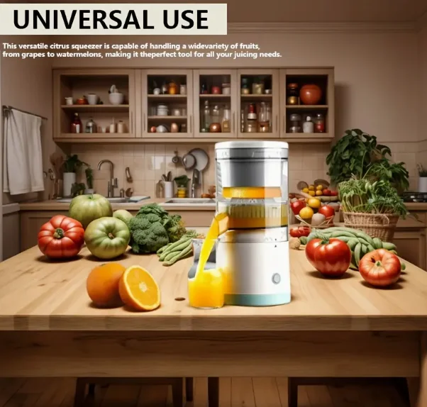 New Portable USB Rechargeable Juicer, Efficiently Separates Pulp for Orange, Lemon, Watermelon, A Must-Have Fresh Juice Tool
