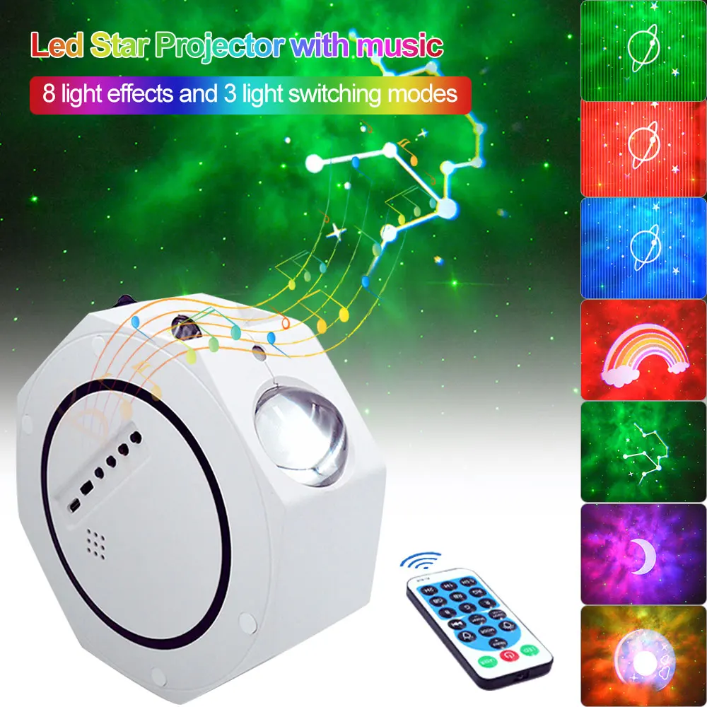 

Star Starry Sky LED Projector Lamp Rotating Night Light Colorful Nebula Cloud Lamp Atmospher Bedroom Beside Lamp For Kid Gift