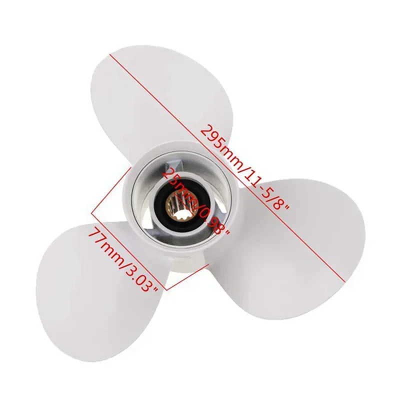 Boat Outboard Propeller 69W-45947-00-EL For Yamaha Propeller 25-60HP 11 5/8X11-G 13 Tooth Aluminum Alloy Marine Propeller White