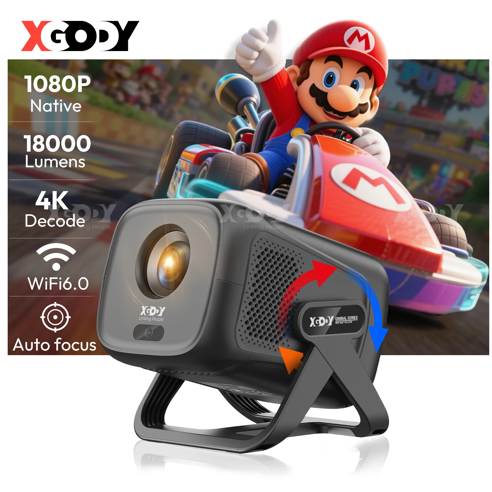Projetor XGODY Gimbal A5: Uma Solução Inovadora para Entretenimento em Casa