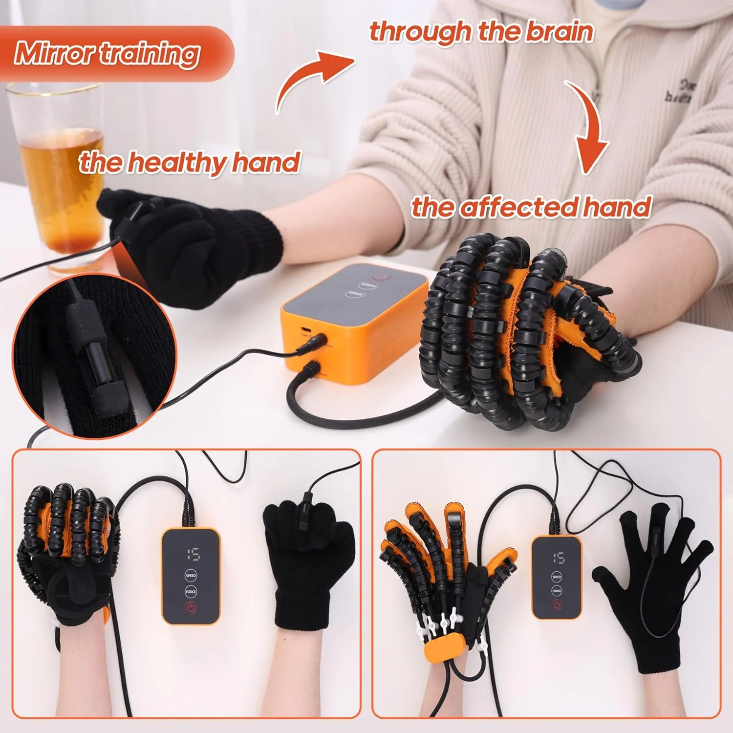 RG-115 Hand rehabilitation robot gloves, exercise recovery equipment for stroke patients, dysfunction training device portable