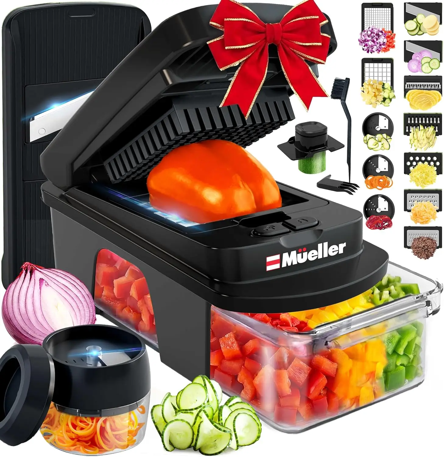 

Измельчитель и спирализатор для овощей с 12 лезвиями, многофункциональная кухонная нарезка, терка для фруктов и овощей