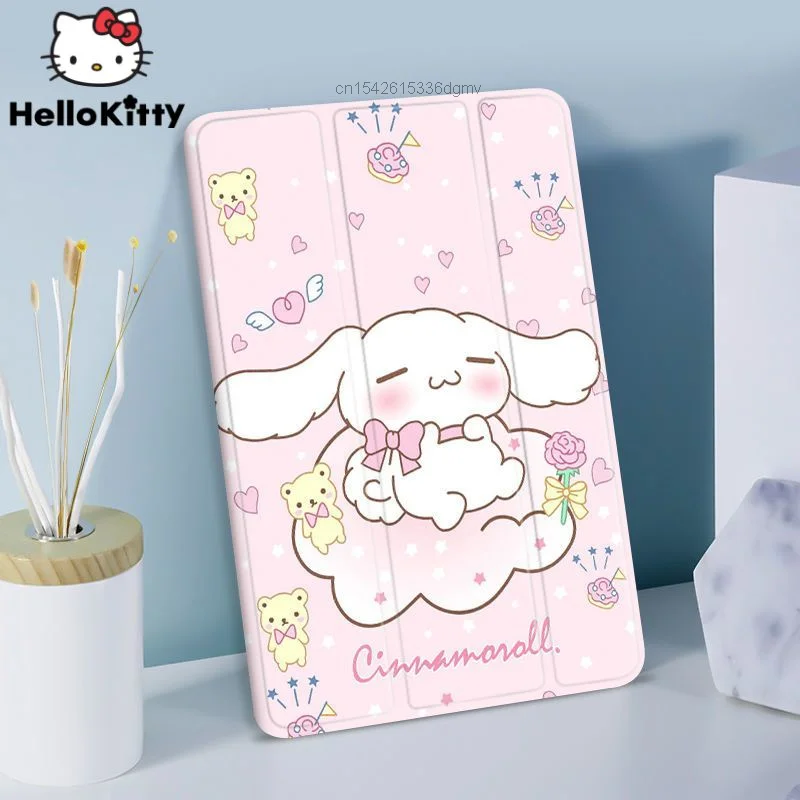 Sanrio Cinnamoroll Kawaii Ipad Case For Pro 2021 2020 11inch Mini 6 5 Case 10.2 2018 9.7 Air 2 3 4 10.5 10.9 PU Aesthetic Cover