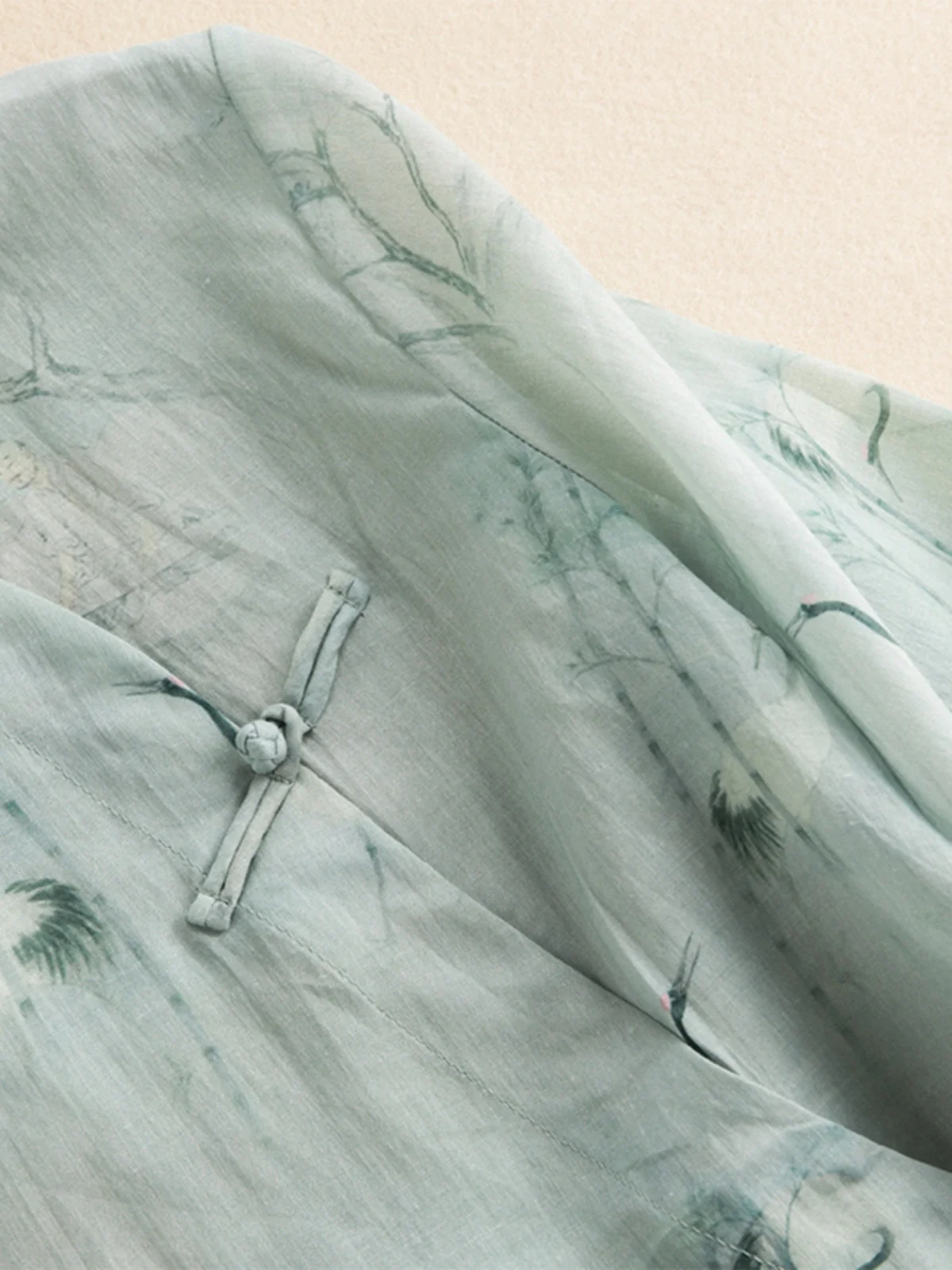 Camicetta da donna di grandi dimensioni in cotone e lino retrò cinese con bottoni e stampa, vestibilità ampia, per la mamma