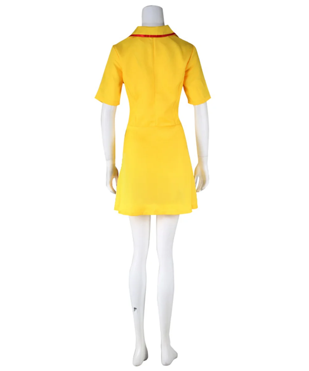 Full Body Erica Anders Cosplay Costume Catherine Girls Costuems Yellow Waitress Dress Halloween Carnival Party Outfits
