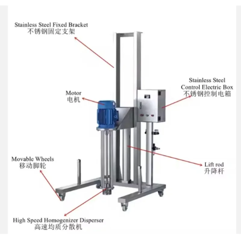 Conditioner  Paste Lift Emulsifier Emulsion Stirrer Batch Alginate Homogenizer High Shear Mixer